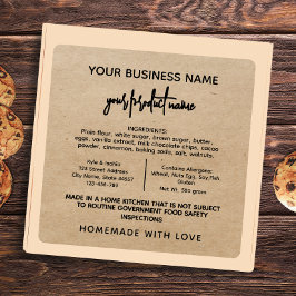 テキサス州素朴コテージローフードラベルシール スクエアシール