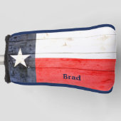 テキサス州素朴フラッグパーソナライズされたゴルフヘッドカバー ゴルフヘッドカバー (正面)