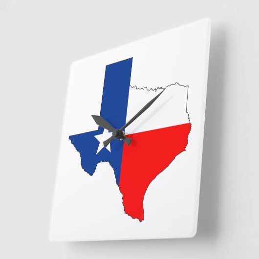 テキサス州統一された州アメリカ国旗のラベルの形状 スクエア壁時計 (傾斜)