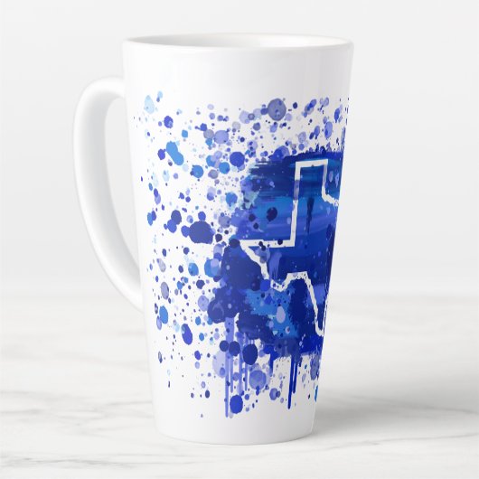 テキサス州絵を描が「マザーブルー」エド。1 カフェラテマグ (左アングル)