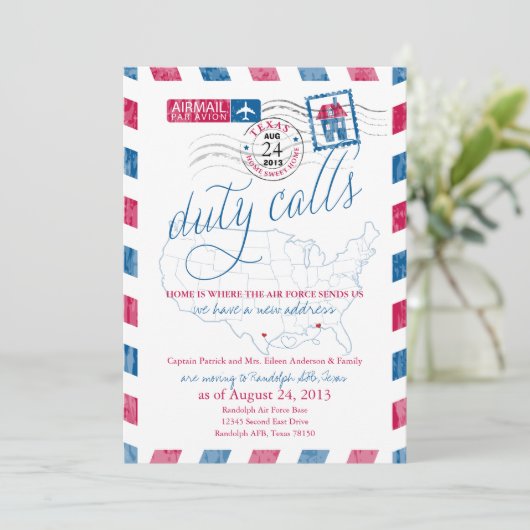 テキサス州航空便軍隊の移動告知 招待状 (スタンド正面)