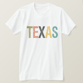 テキサス州色の色あせたレトロレタリング Tシャツ