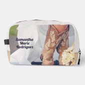 テキサス州花嫁インブーツブライダルトイレタリーバッグ ドップキット (正面)