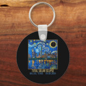 テキサス州芸術的スカイラ太陽のイン皆既食2024 キーホルダー (正面)