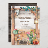 テキサス州西部ランチサボテン砂漠スカルアーチ 招待状 (正面/裏面)