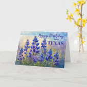 テキサス州誕生日とBluebonnets 絵を描の カード (黄色い花)