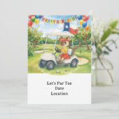 テキサス州誕生日をテーマにしたゴルファー猫好き 招待状 (スタンド正面)