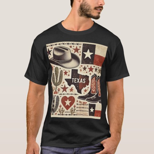 テキサス州賛美ハート Tシャツ (正面)