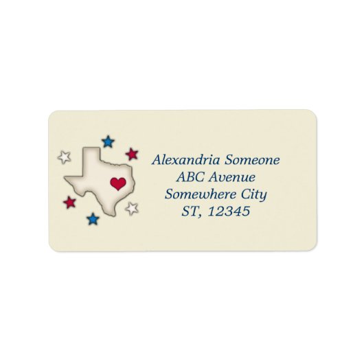 テキサス州赤いハート ラベル (正面)
