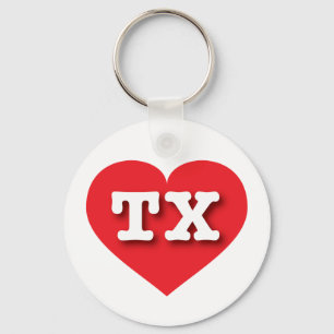 テキサス州赤いハート- I love TX キーホルダー