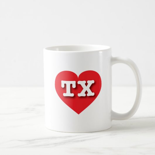 テキサス州赤いハート- I love TX コーヒーマグカップ (右)