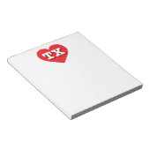 テキサス州赤いハート- I love TX ノートパッド (アングル)