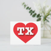 テキサス州赤いハート- I love TX ポストカード (スタンド正面)