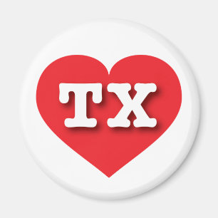 テキサス州赤いハート- I love TX マグネット