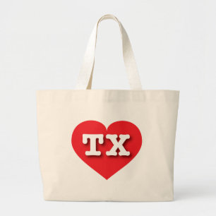 テキサス州赤いハート- I love TX ラージトートバッグ