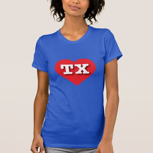 テキサス州赤いハート- I love TX Tシャツ (正面)