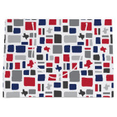 テキサス州赤と青のワンキー正方形&長方形ラージ ラージペーパーバッグ (正面)