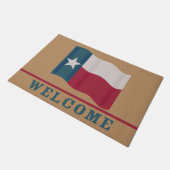 テキサス州赤白青ローンスター国旗の歓迎 ドアマット (アングル)