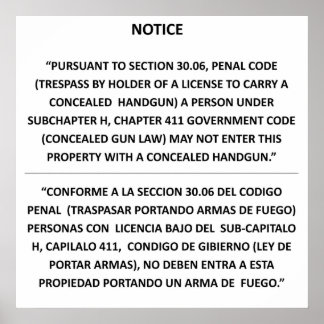 テキサス州郡法 – 基本白 – 隠し運た ポスター