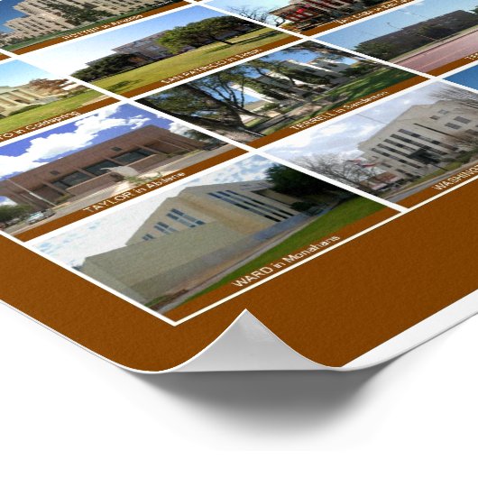 テキサス州郡裁判所ポスター(茶色の水平) ポスター (角)