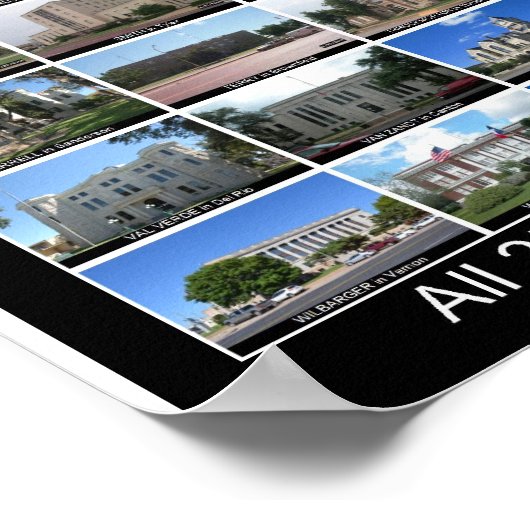 テキサス州郡裁判所ポスター（黒い縦線） ポスター (角)