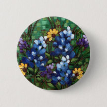 "テキサス州野生の花- Bluebonnets"の円形ボタン