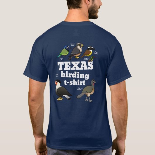 テキサス州野鳥観察Tシャツ(デザインオンバック) Tシャツ (裏面)