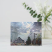 テキサス州雷雨グリーティングカードの古い納屋 ポストカード (スタンド正面)