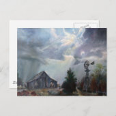 テキサス州雷雨グリーティングカードの古い納屋 ポストカード (正面/裏面)
