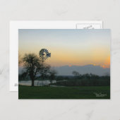 テキサス州風車日没 ポストカード (正面/裏面)
