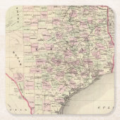 テキサス州12 スクエアペーパーコースター (正面)