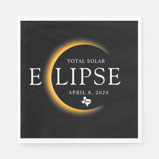 テキサス州2024年太陽のEclipse視聴パーティー スタンダードランチョンナプキン (正面)