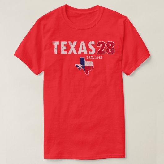 テキサス州28州1845ヴィンテージテシャン Tシャツ (デザイン正面)