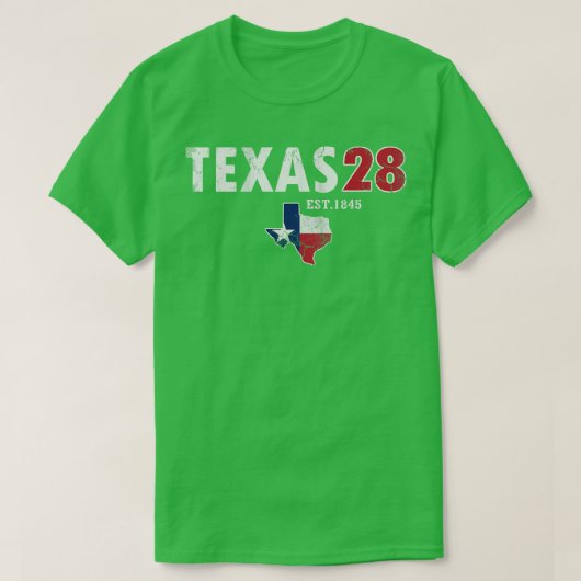 テキサス州28州1845ヴィンテージテシャン Tシャツ (デザイン正面)