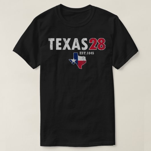 テキサス州28州1845ヴィンテージテシャン Tシャツ (デザイン正面)