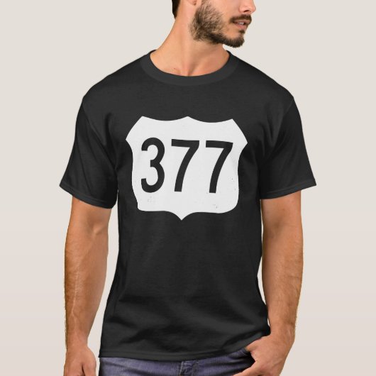 テキサス州377道路標識 Tシャツ (正面)
