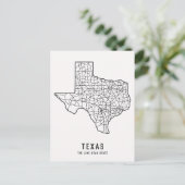 テキサス州 アメリカ 地図 - ロン・スター州の地図 ポストカード (スタンド正面)
