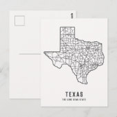 テキサス州 アメリカ 地図 - ロン・スター州の地図 ポストカード (正面/裏面)
