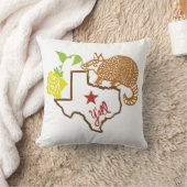 テキサス州・アルマジロとイエロー・ローズ クッション (ブランケット)