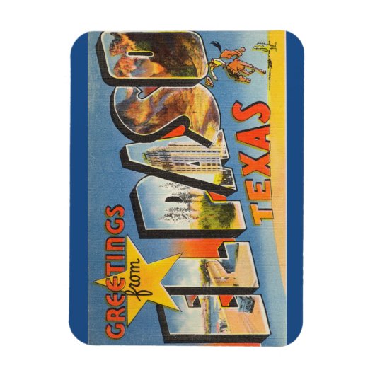 テキサス州、エルパソ磁石 マグネット (縦)