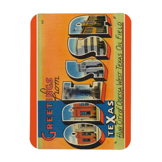 テキサス州、オデッサ磁石 マグネット (縦)