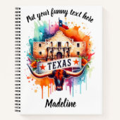 テキサス州・オマージュとアラモとロングホーン ノートブック (正面)