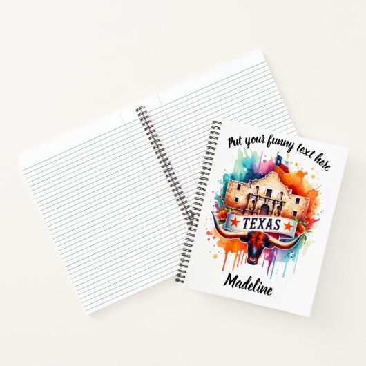 テキサス州・オマージュとアラモとロングホーン ノートブック (内部)