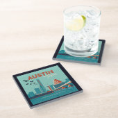 テキサス州・オースティン |コングレスアベニューブリッジ ガラスコースター (アングル)