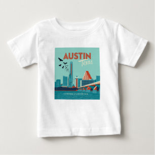 テキサス州・オースティン コングレスアベニューブリッジ ベビーTシャツ