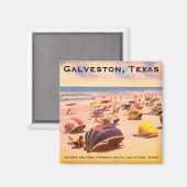 テキサス州・ガルベストン・スチュートビーチ マグネット (正面/裏面)