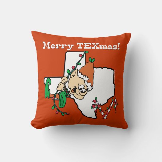 テキサス州・クリスマス クッション (正面)