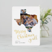 テキサス州・クリスマス |写真のコラージュ 箔シーズンカード (立ち正面)