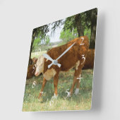 テキサス州·コッシュ·ランドスケープ スクエア壁時計 (傾斜)