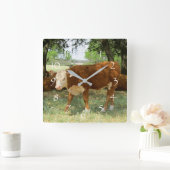 テキサス州·コッシュ·ランドスケープ スクエア壁時計 (ホーム)